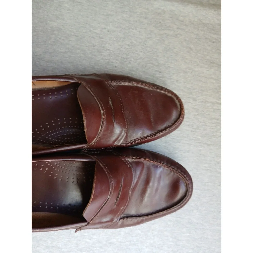 Bass Weejuns Mens 10.5 D Leather Oxblood Loafers Casual Work Dress Slip On